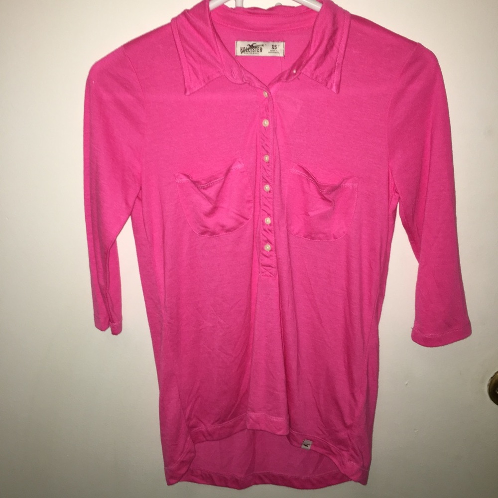 Hollister NWOT pink 3/4 length sleeve shirt, XS